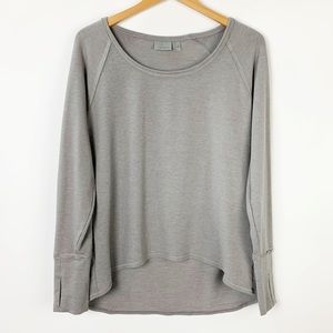 Athleta Gray French Terry Long Sleeve Top